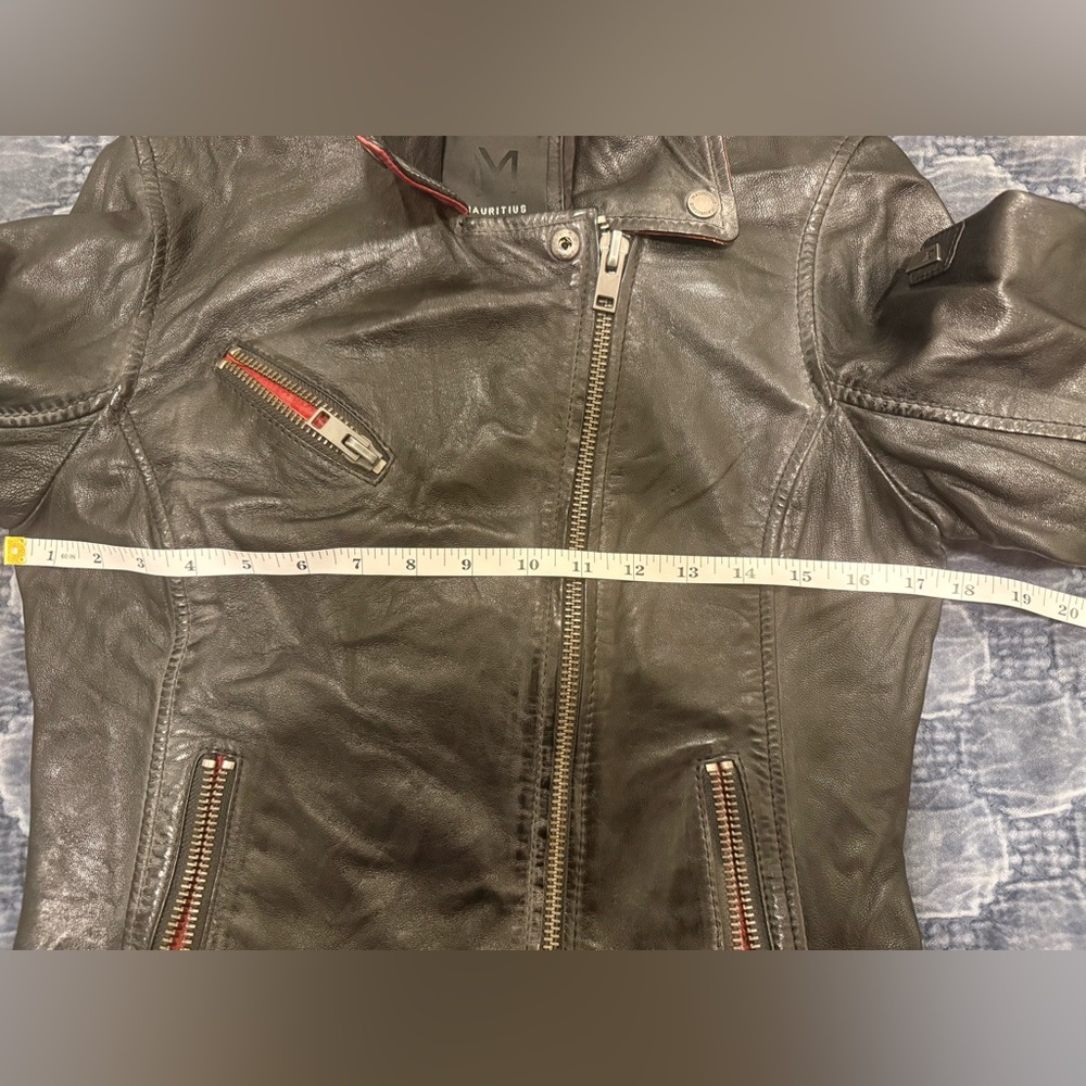 Mauritius Black Leather Moto Jacket - Picture 4 of 5